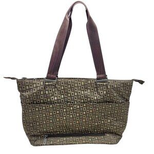 Baggallini Tote Bag Womens Brown Geo Shoulder Organizer Laptop Carry On Travel